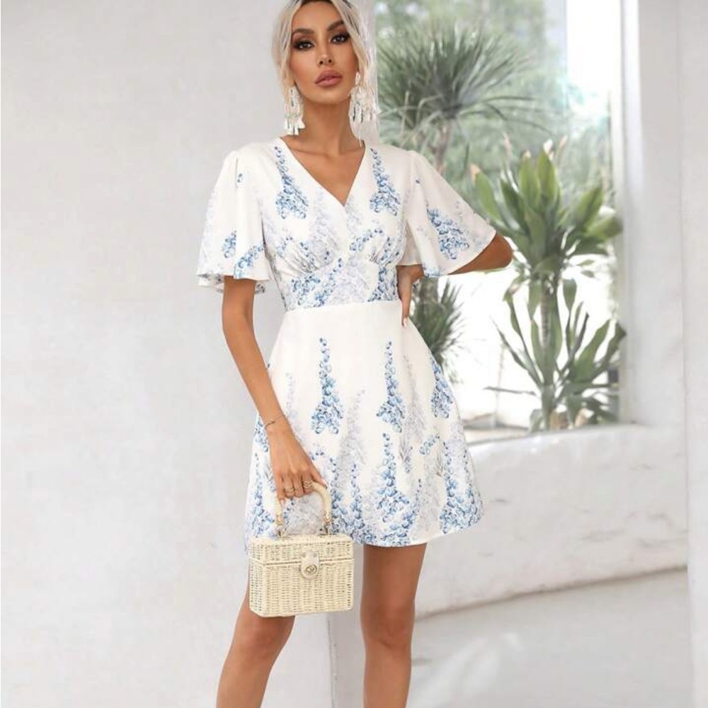 NWOT, 2/$25: White Floral Dress